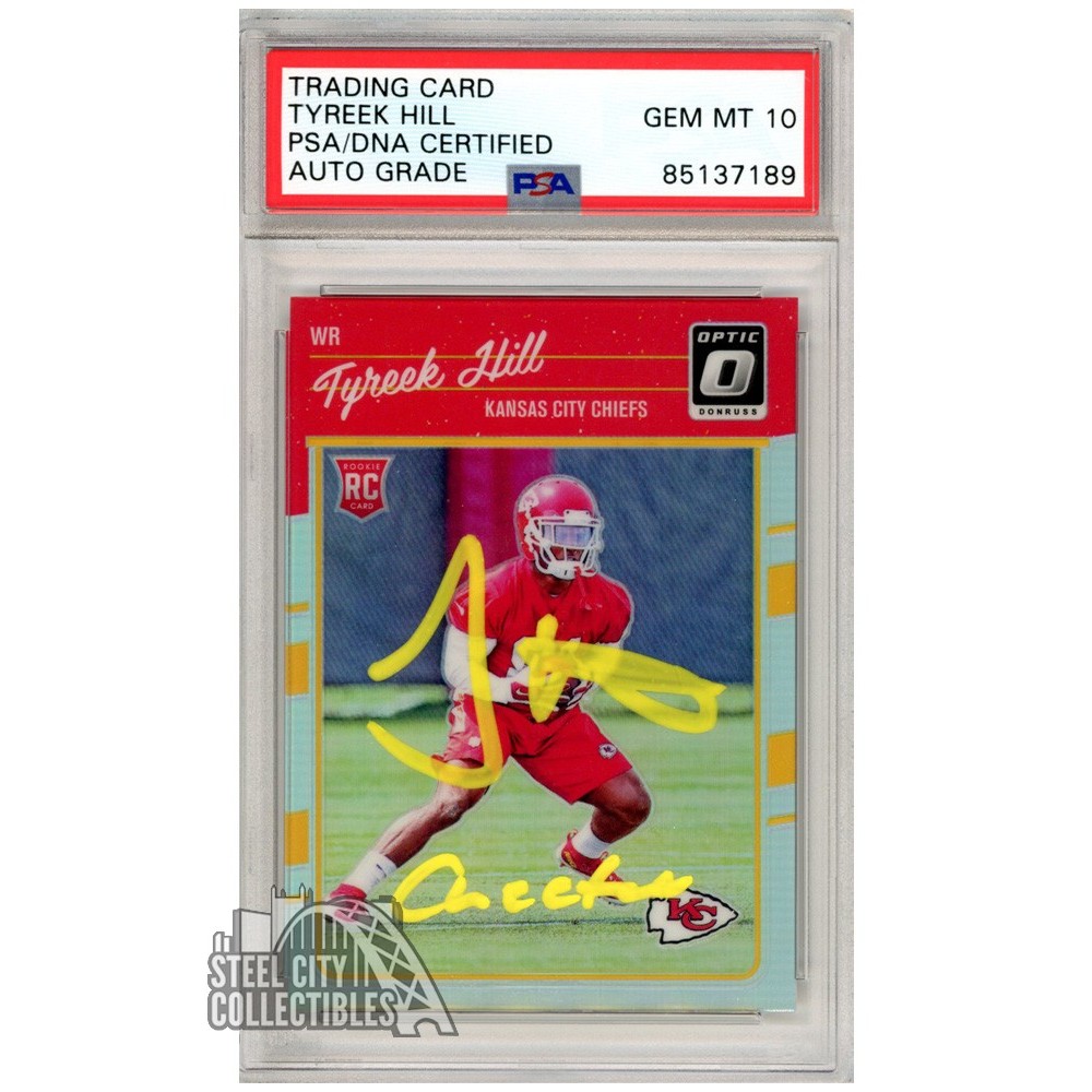 Tyreek Hill Cheetah 2016 Donruss Optic Holo Autograph Rookie Card 117