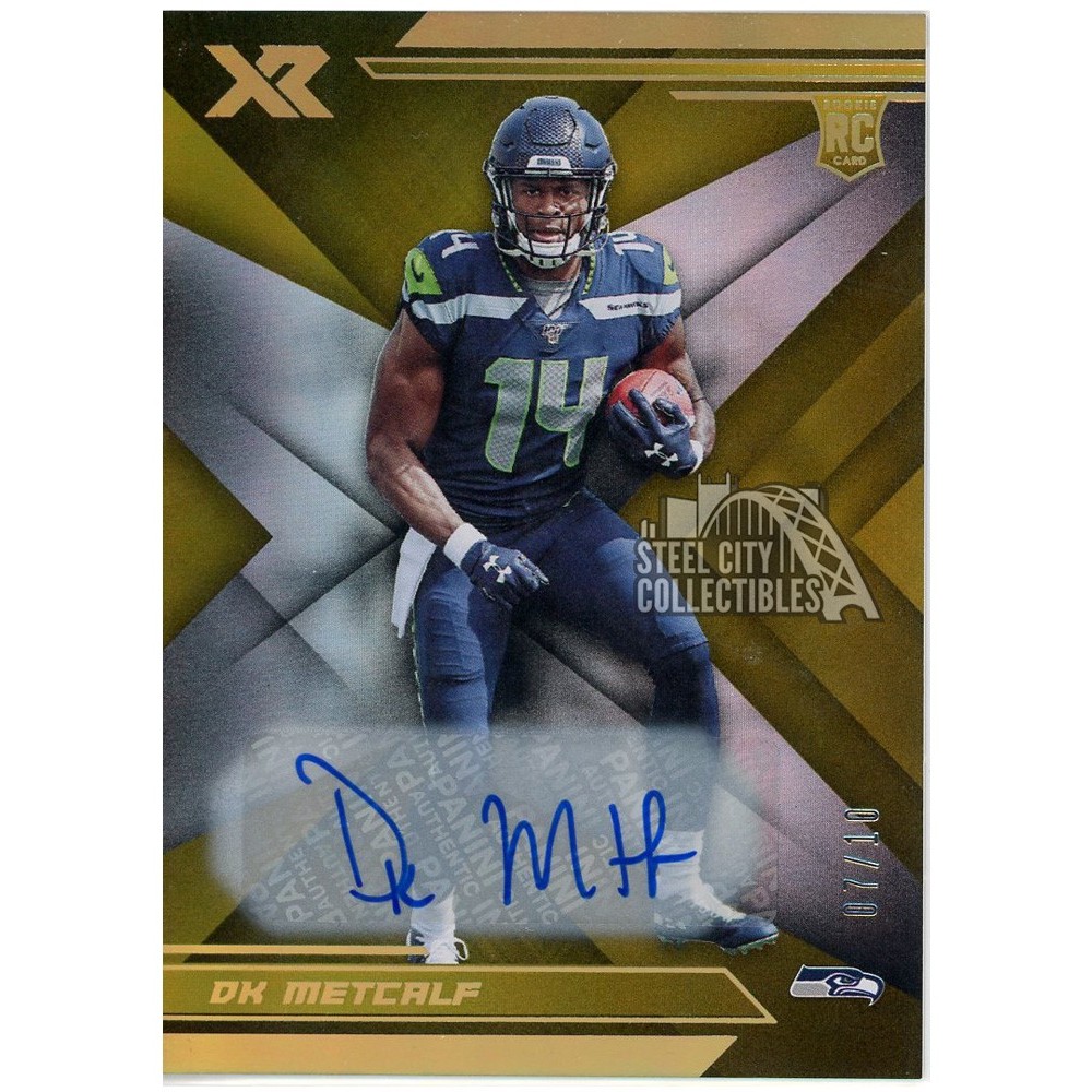 DK Metcalf 2019 Panini Xr Gold Autograph Rookie Card 110 7 10 Steel