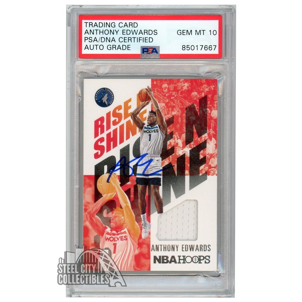 Anthony Edwards Panini Hoops Rise N Shine Autograph Rc Jersey