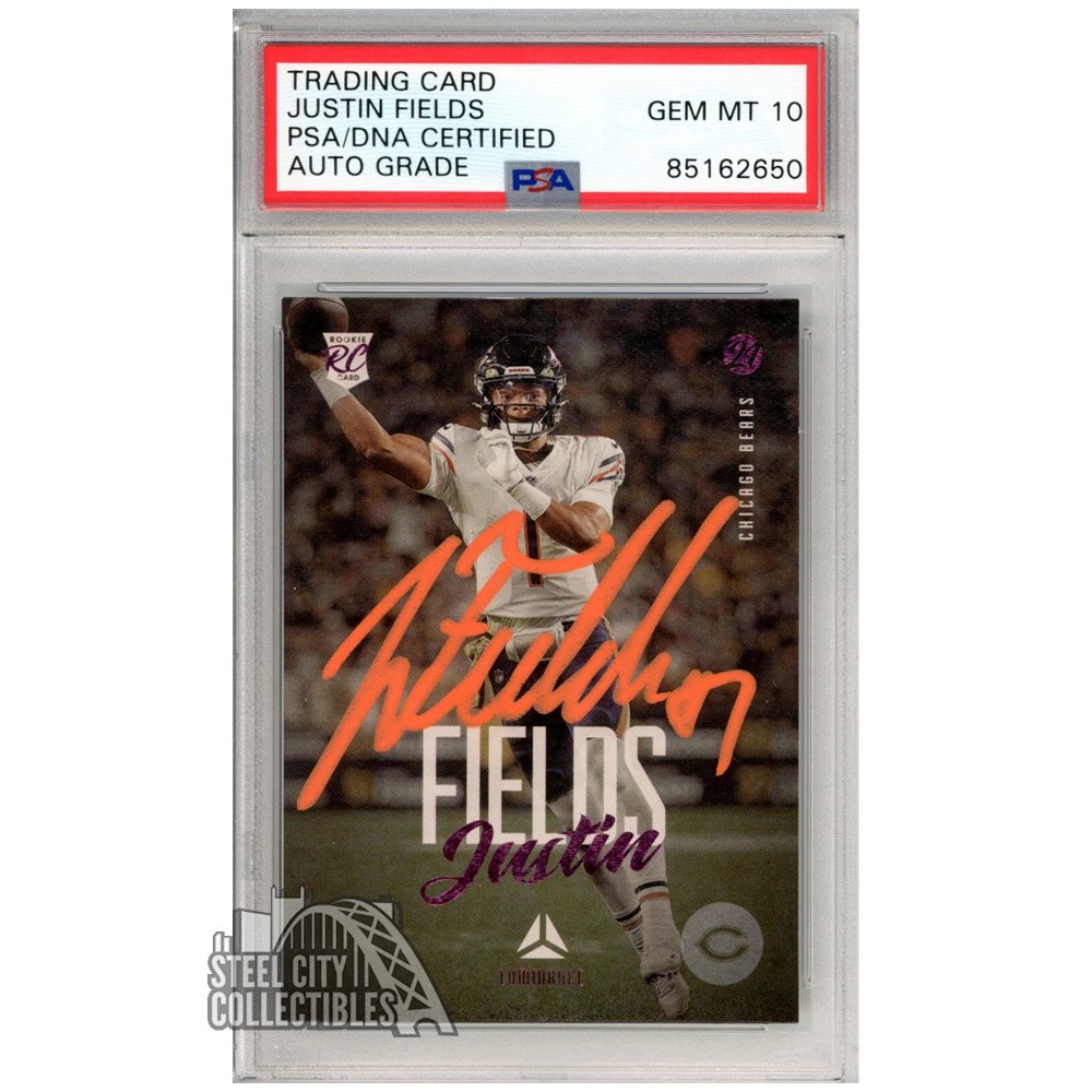 Justin Fields 2021 Panini Chronicles Luminance Pink Autograph Rookie