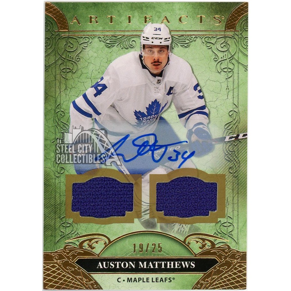 Auston Matthews 2020 21 Upper Deck Artifacts Dual Game Used Jersey