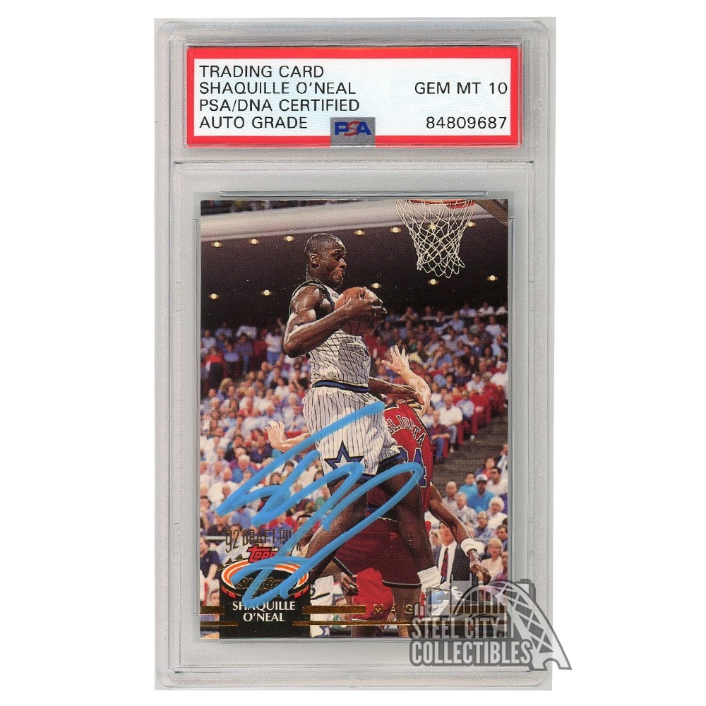 Shaquille O Neal 1992 93 Topps Stadium Club Autograph RC Card 247 PSA