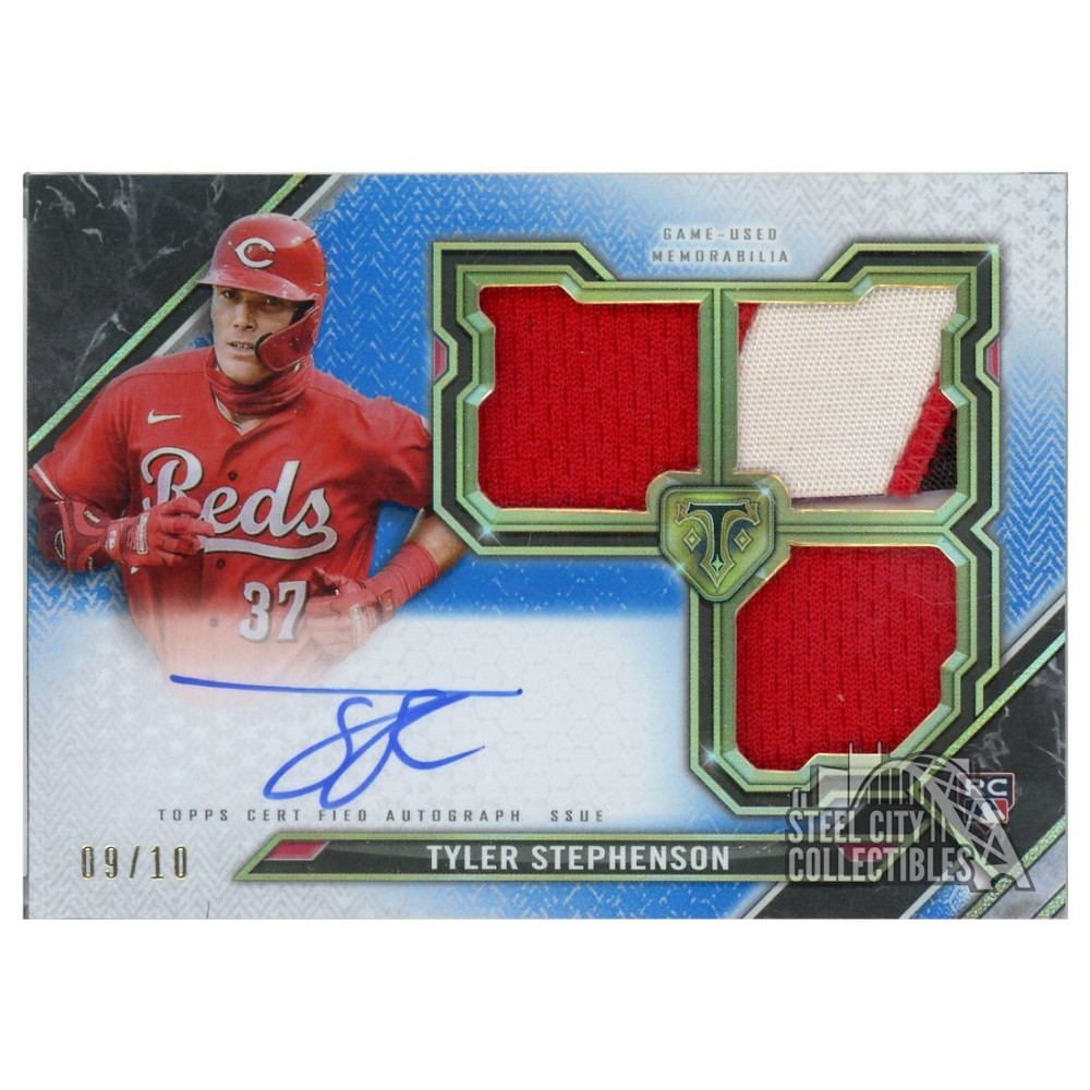 Tyler Stephenson 2021 Topps Triple Threads Autograph Triple Patch