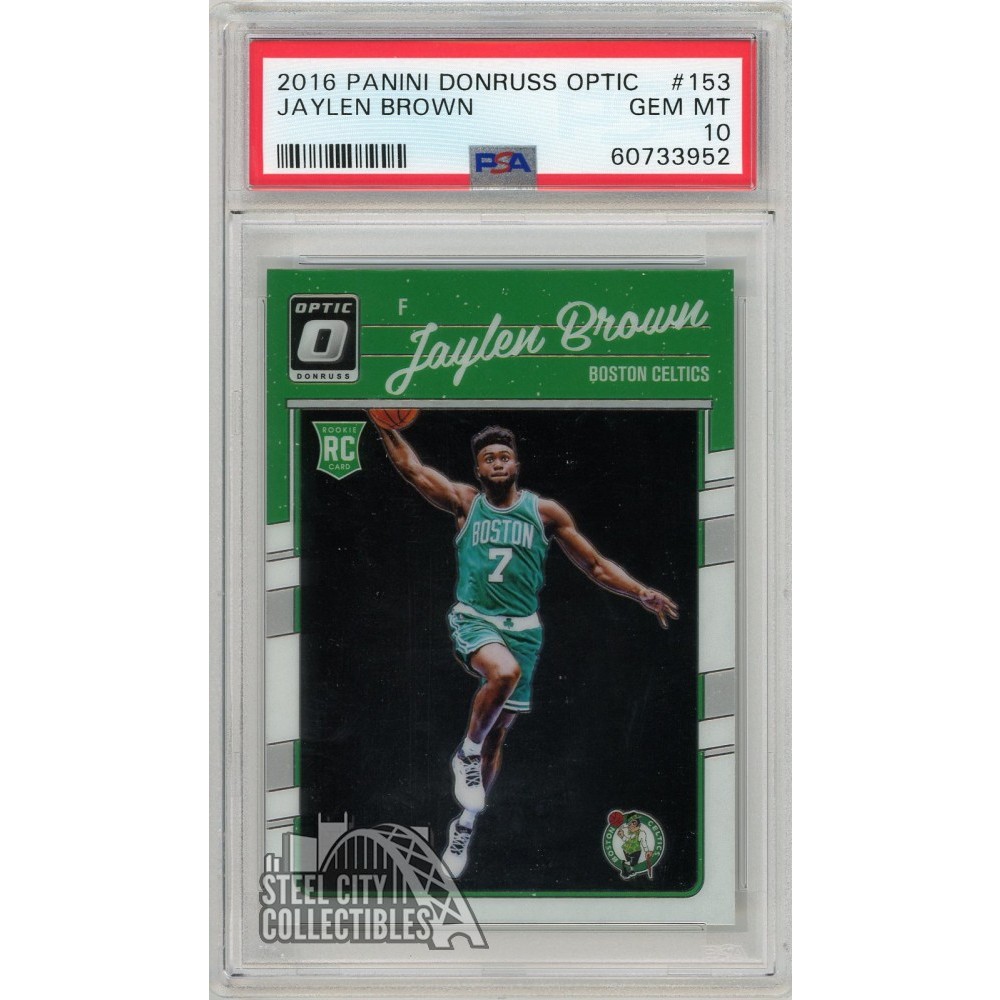 Jaylen Brown 2016 17 Panini Donruss Optic Rookie Card 153 PSA 10 Gem