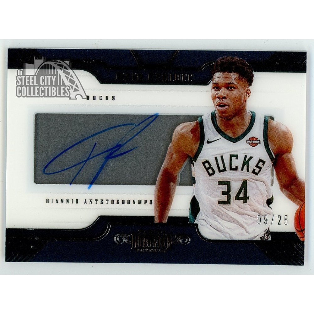 Giannis Antetokounmpo 2018 19 Panini Dominion Main Exhibit Autograph