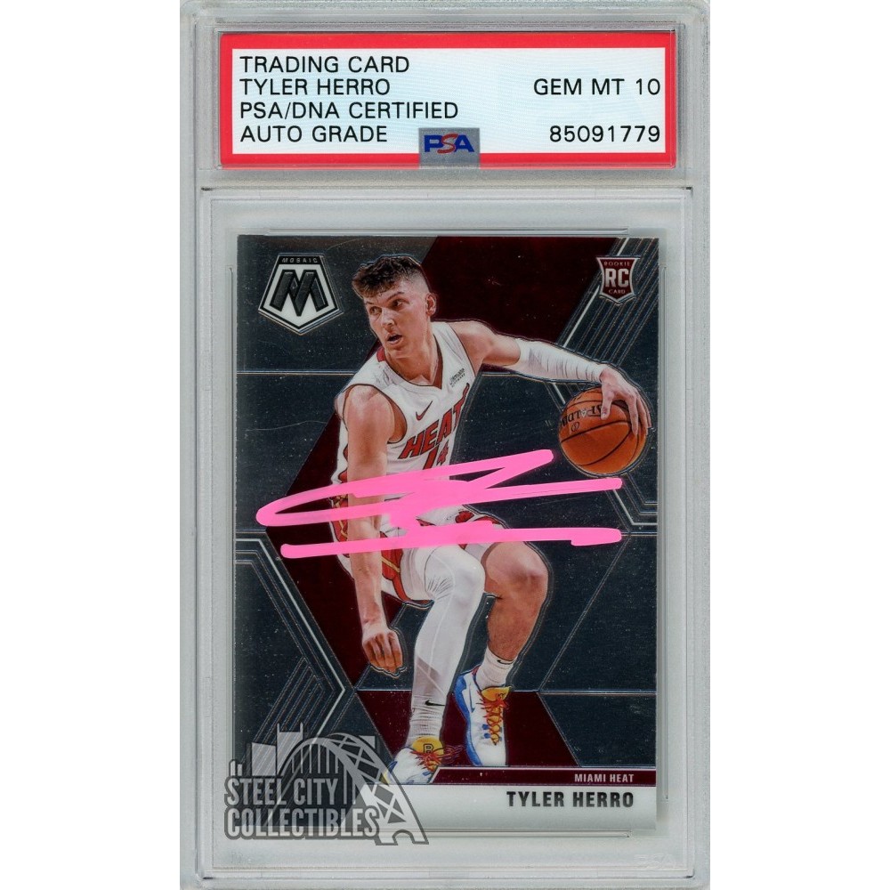 Tyler Herro 2019 20 Panini Mosaic Autograph RC Card 223 PSA DNA 10