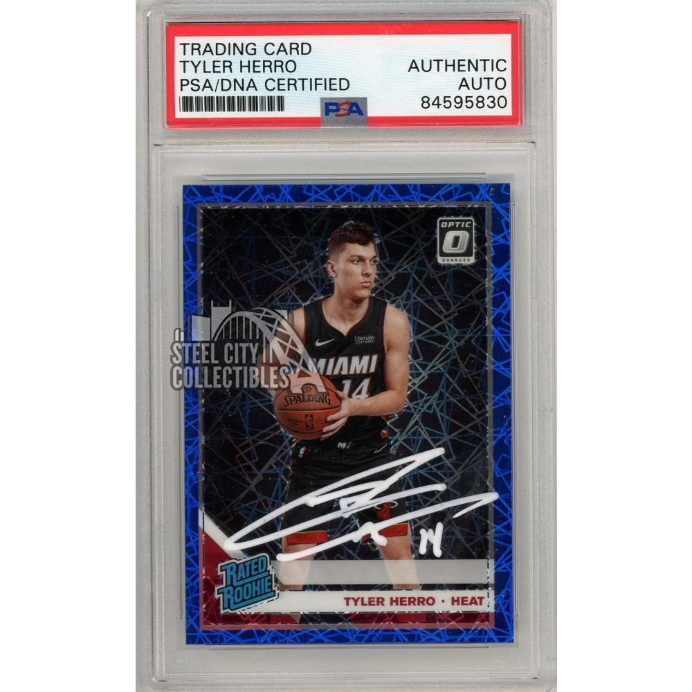 Tyler Herro Panini Donruss Optic Blue Velocity Autograph Rookie