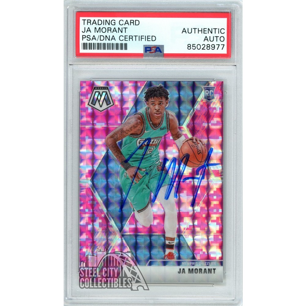 Ja Morant 2019 20 Panini Mosaic Pink Autograph Rookie Card 219 PSA DNA