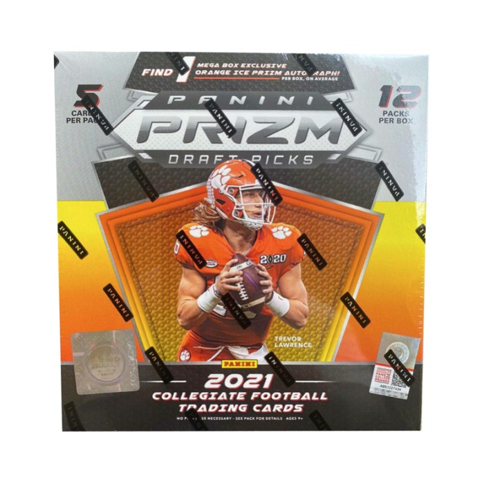 2021 Panini Prizm Draft Picks Football Mega Box Orange Ice Prizms