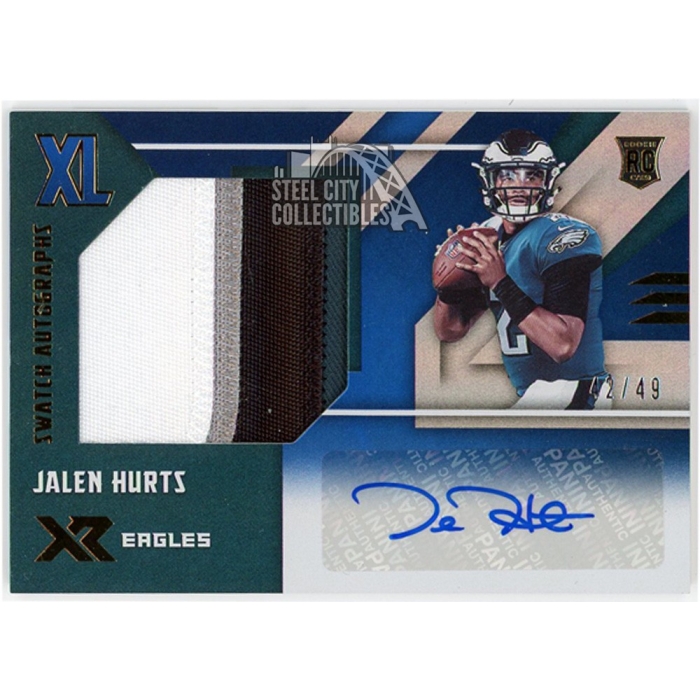 Jalen Hurts Panini Xr Rookie Xl Swatch Autograph Card Rxl Ju Blue