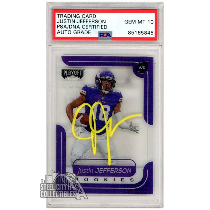 Justin Jefferson 2020 Panini Playoff Momentum Autograph Rookie Card M