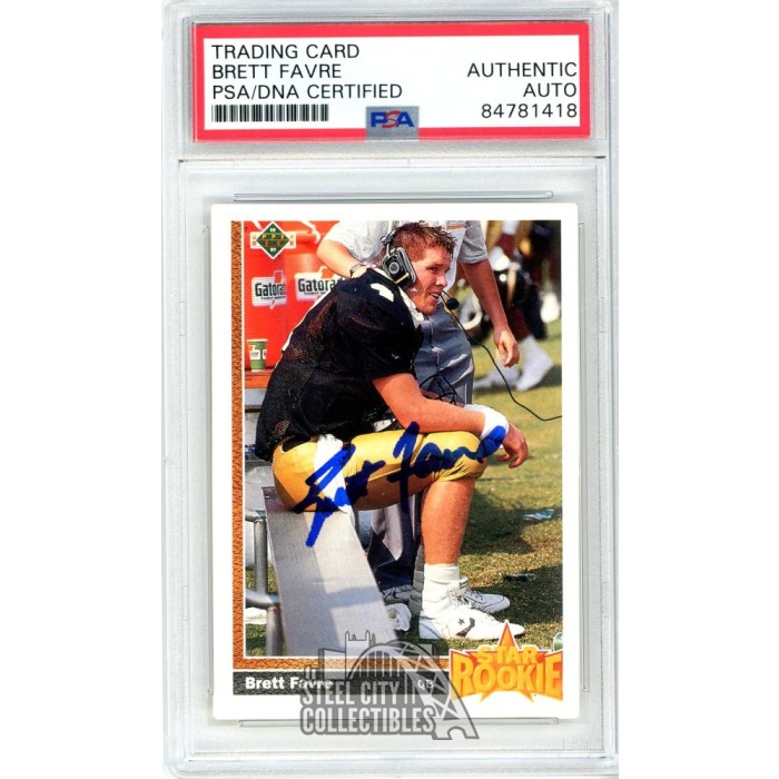 Brett Favre 1991 Upper Deck Star Rookie RC Autograph Card 13 PSA DNA