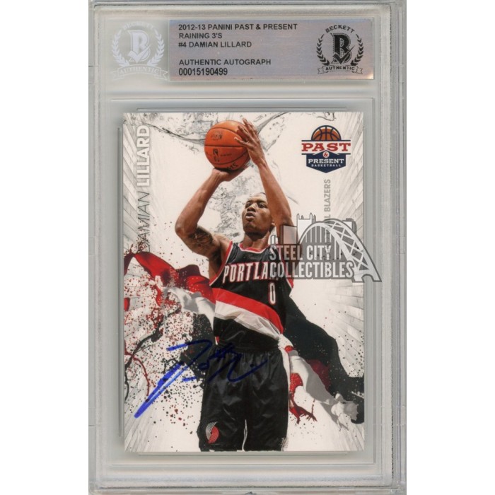 Damian Lillard Panini Past Present Autograph Rookie Card