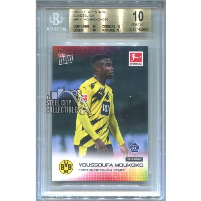 Youssoufa Moukoko Topps Now Bundesliga Rookie Card Bgs