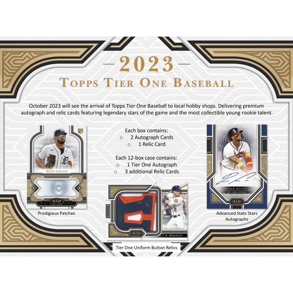 2023 Topps Tier One Baseball Hobby 12-Box Case Random 3-Team Group