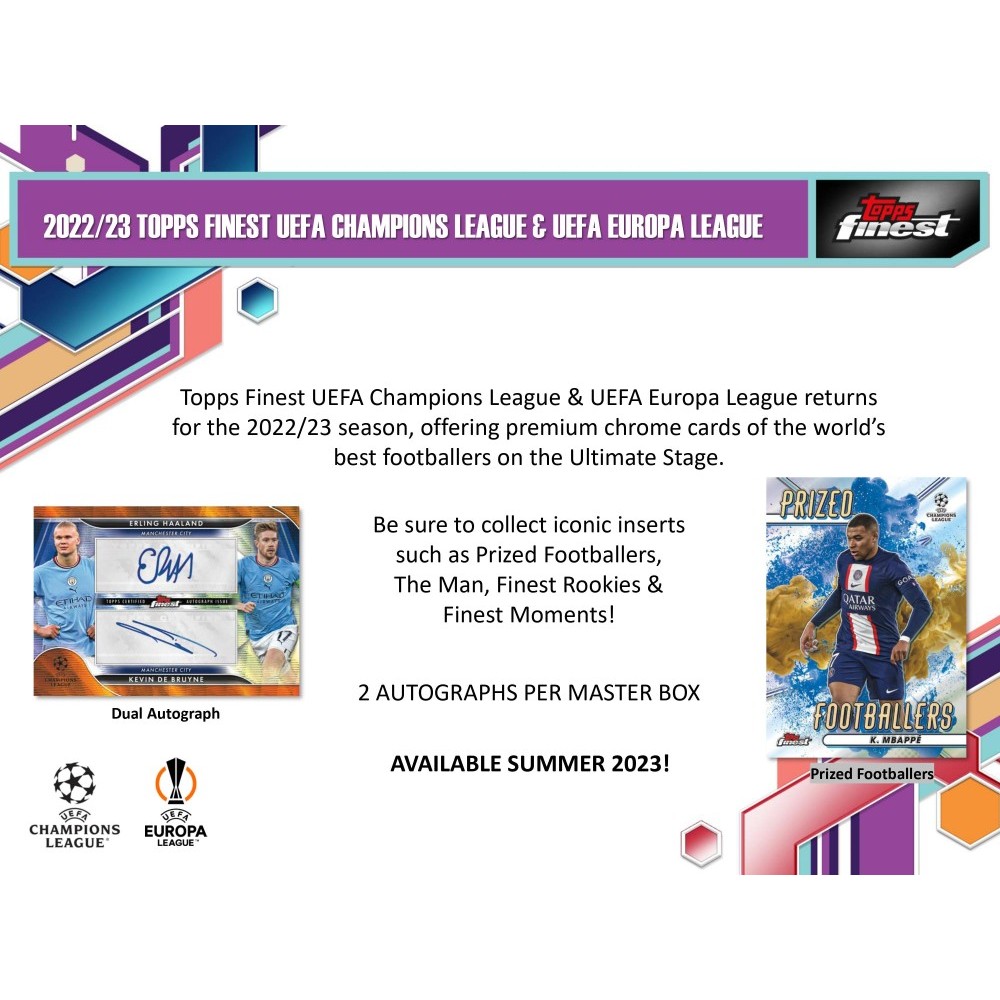 2022-23 Topps UEFA Club Competitions Finest Soccer Hobby 8-Box Case