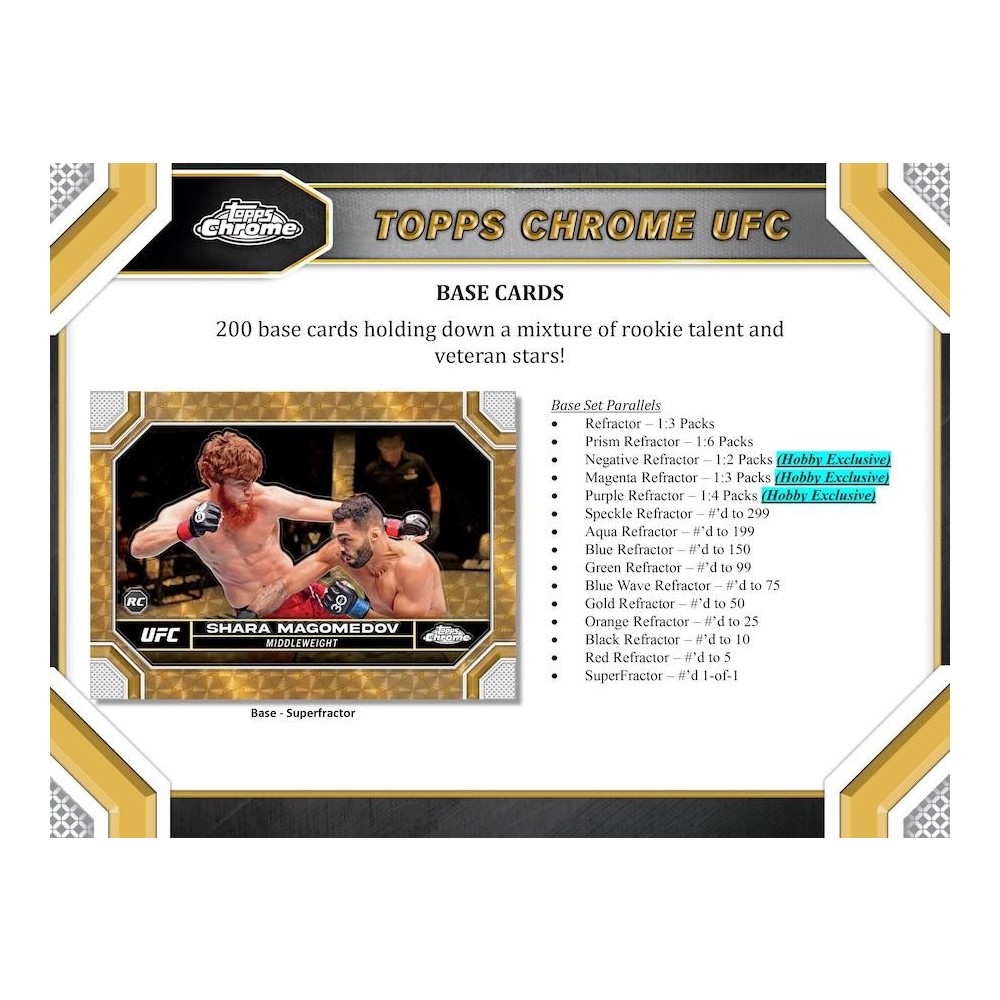 2024 Topps Chrome UFC Hobby Box Steel City Collectibles