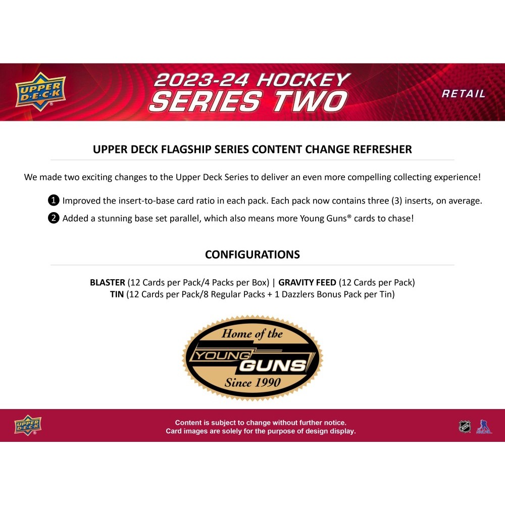 2023-24 Upper Deck Series 2 Hockey Checklist, Young Guns Info