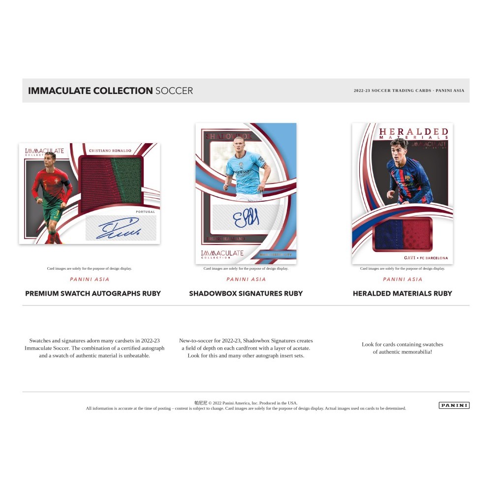 2021 Panini Immaculate Collection Soccer Checklist, Details, Box