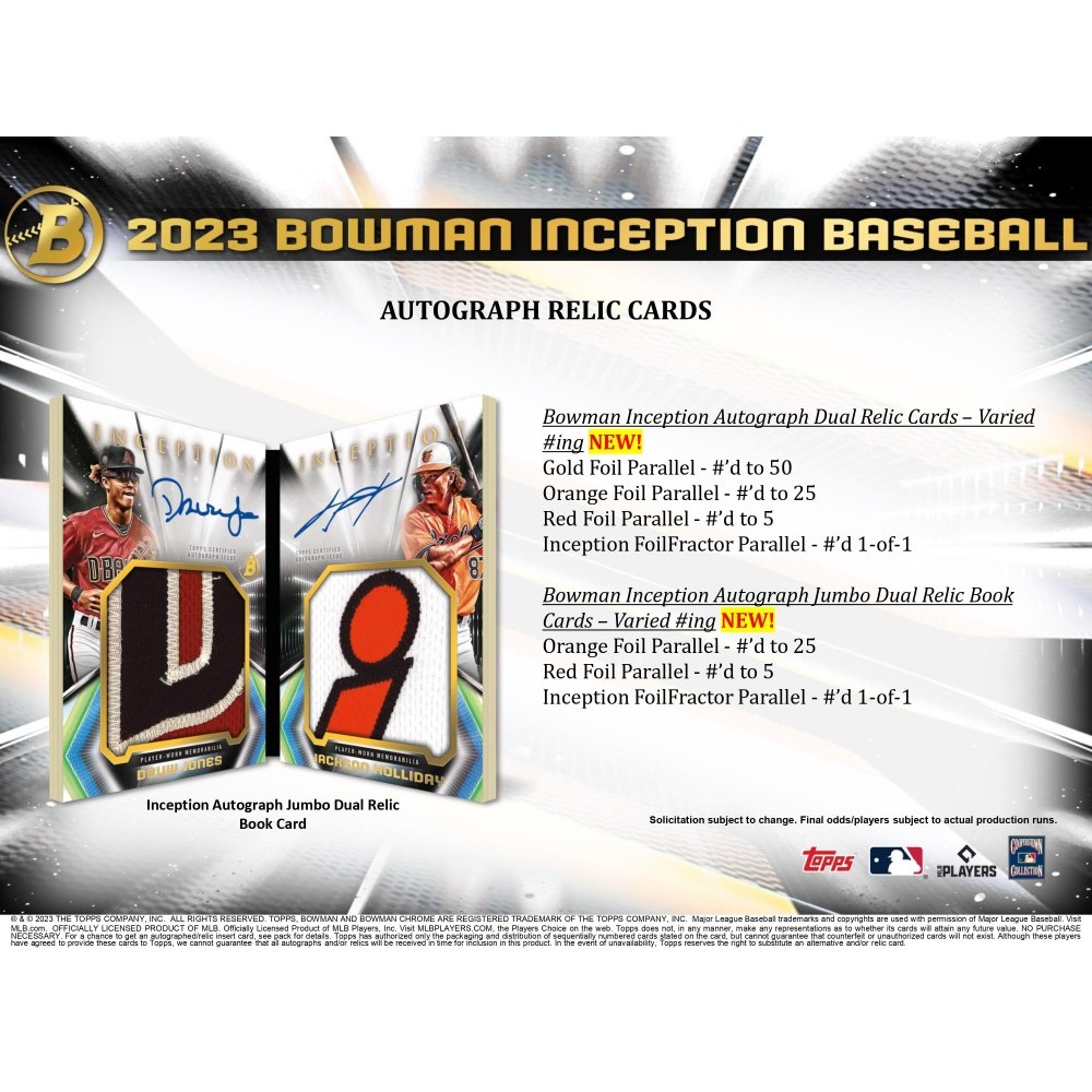 2023 Bowman Inception Baseball Hobby Box