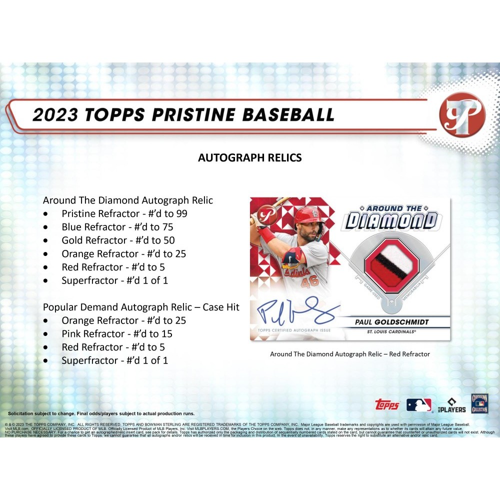 2023 Topps Pristine Baseball Checklist, Set Details, Review, Boxes