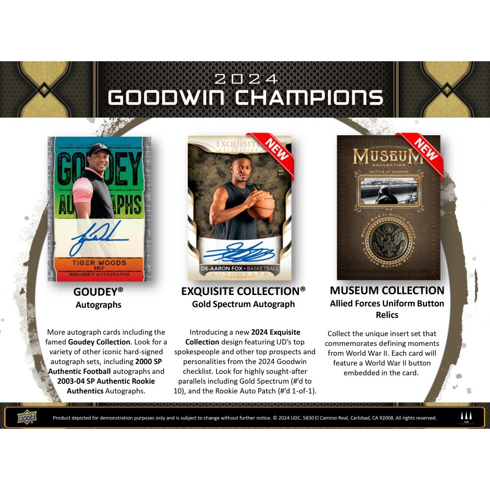 2020 2024 UD Goodwin Champion 1 of 1 Autograph