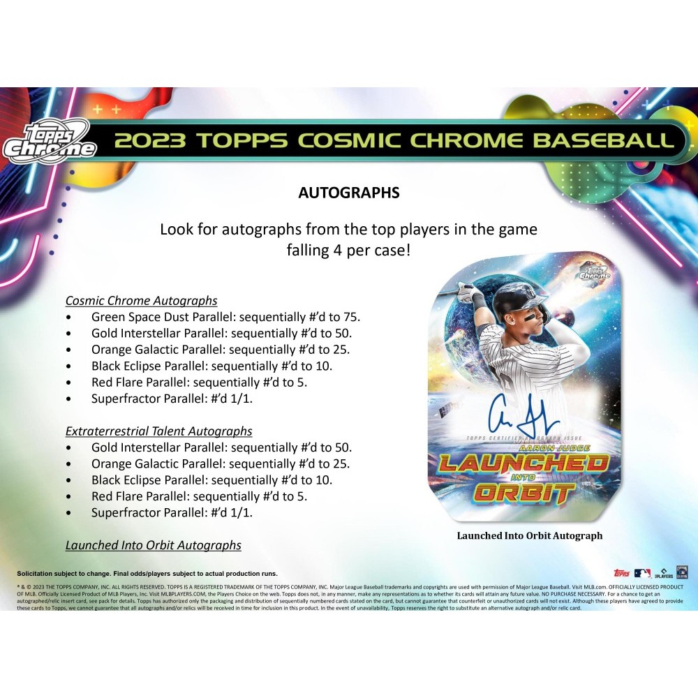 2023 Topps Cosmic Chrome Baseball Hobby Box | Steel City Collectibles