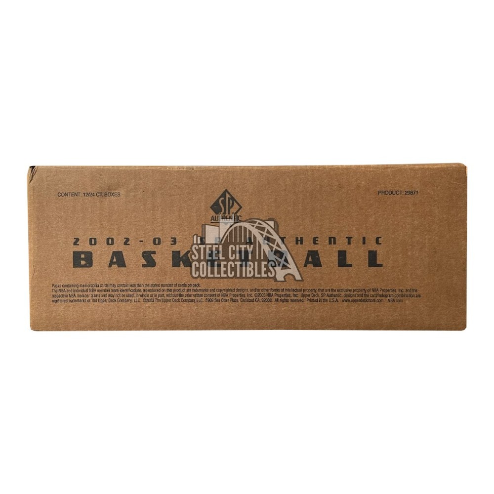 2002 03 Upper Deck SP Authentic Basketball Hobby 12 Box Case