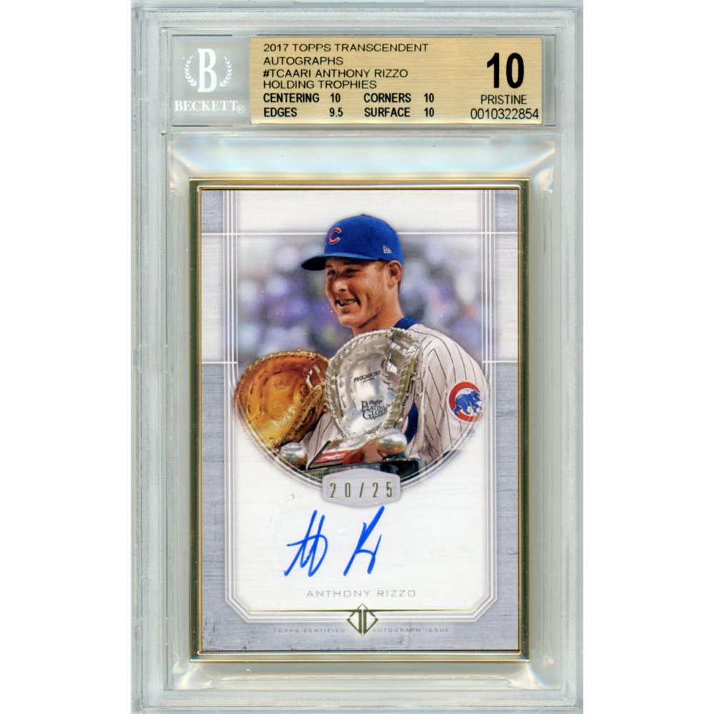 Anthony Rizzo 2017 Topps Transcendent Baseball Framed Autograph Card 20/25  - BGS Graded 10