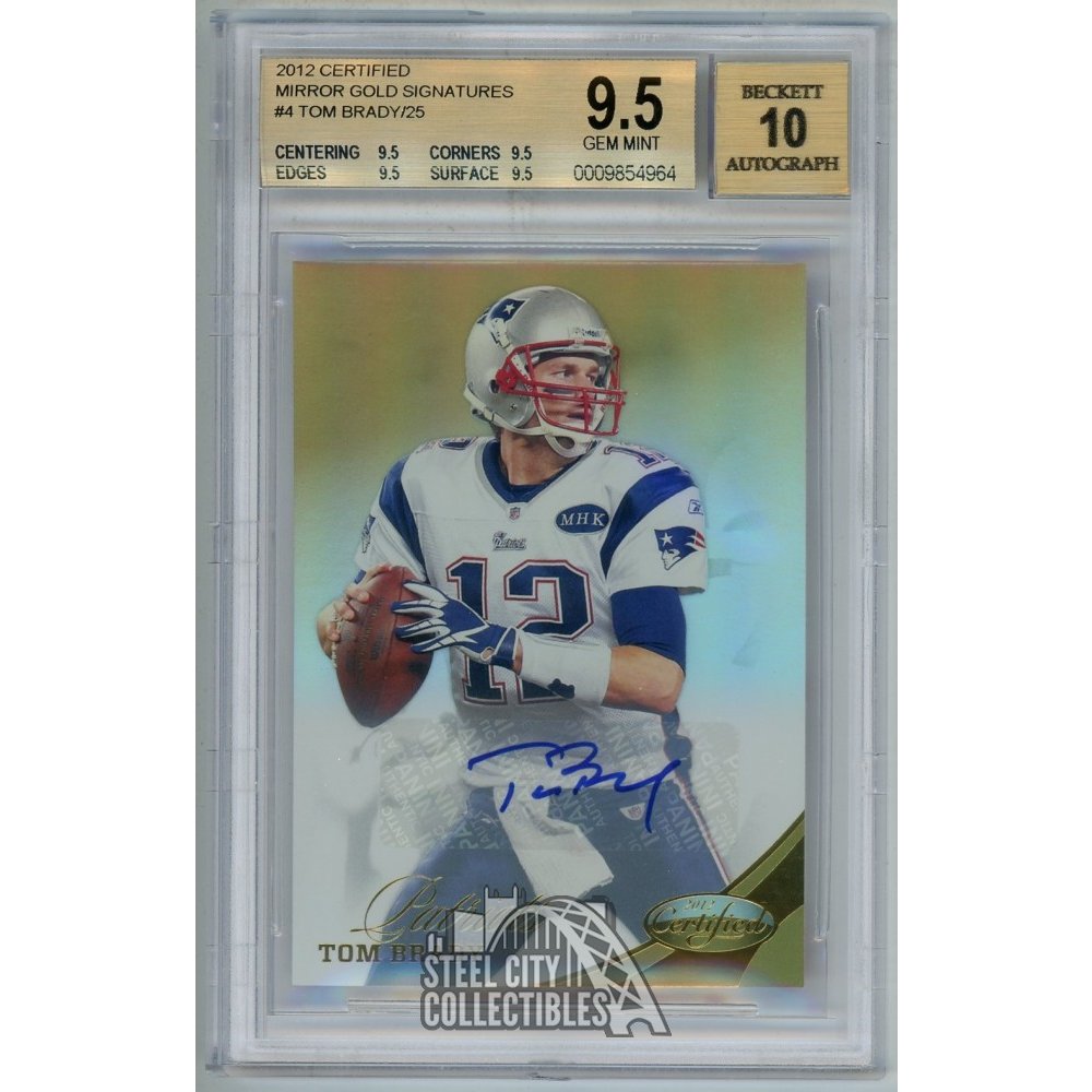 Tom Brady 2012 Panini Certified Mirror Gold Signatures Auto 5/25 BGS 9. ...