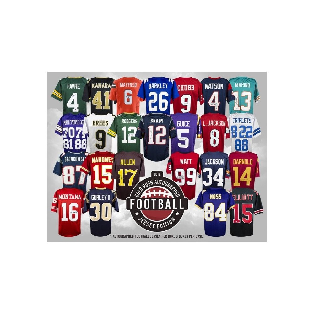 2018 Gold Rush Autographed Football Jersey 3-Box Random Letter Group ...