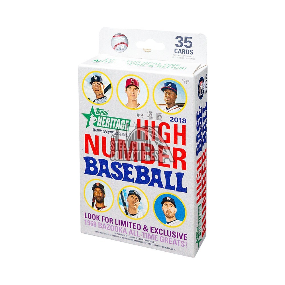 2018 Topps Heritage HIGH NUMBER Baseball Factory Sealed 8 Box Hanger C