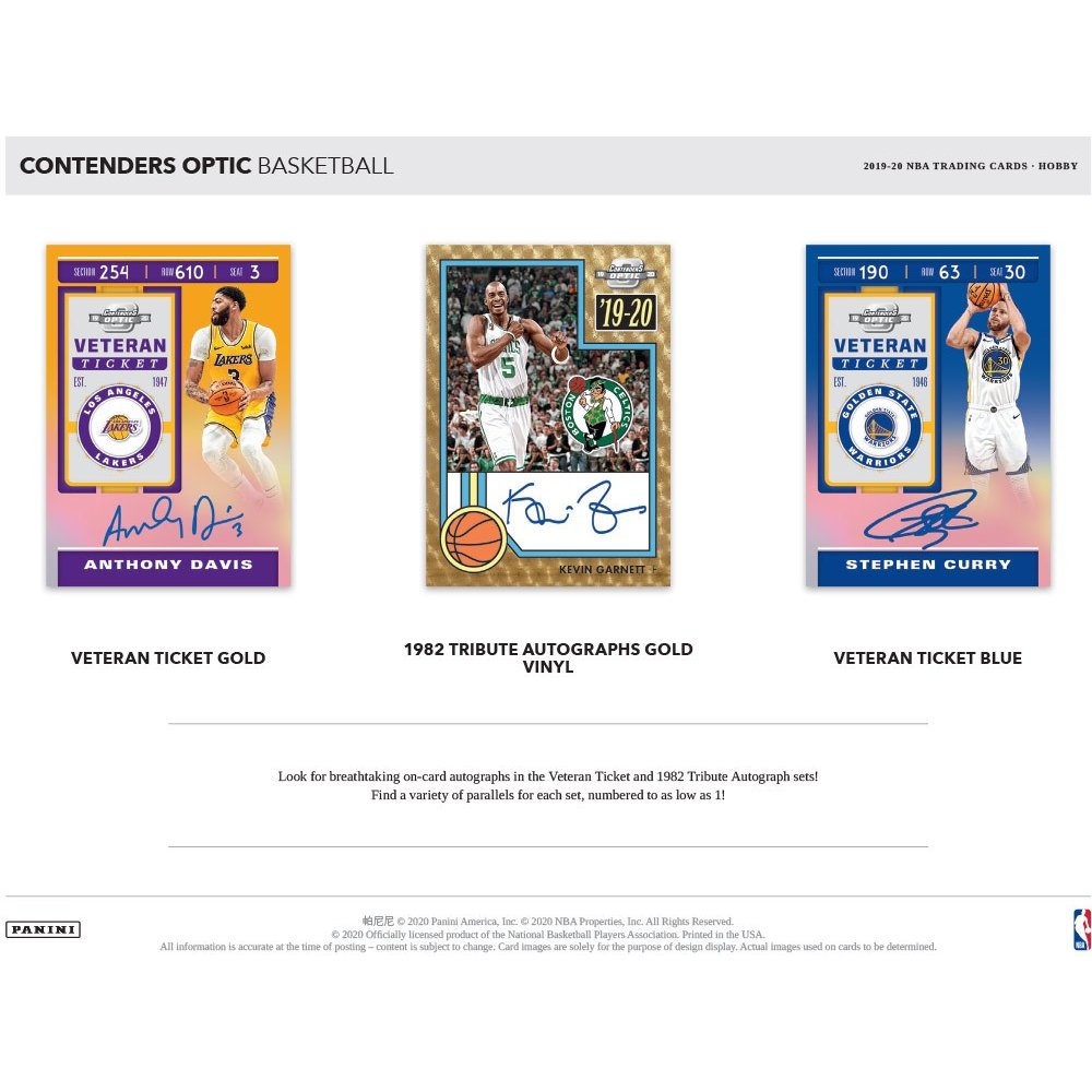 2019-20 Panini Contenders NBA Trading Cards Info, Checklist, More