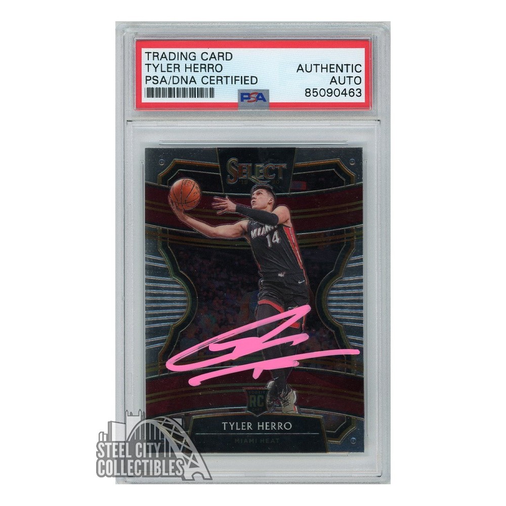 Tyler Herro 2019-20 Panini Select Concourse Autograph Rookie Card #63  PSA/DNA (Pink)