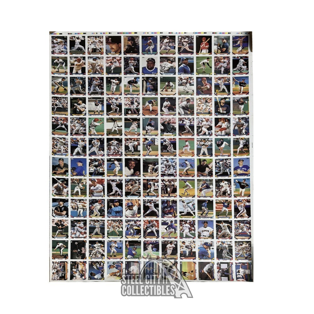 1993 Topps Baseball Cards Uncut Sheet (George Brett) | Steel City ...