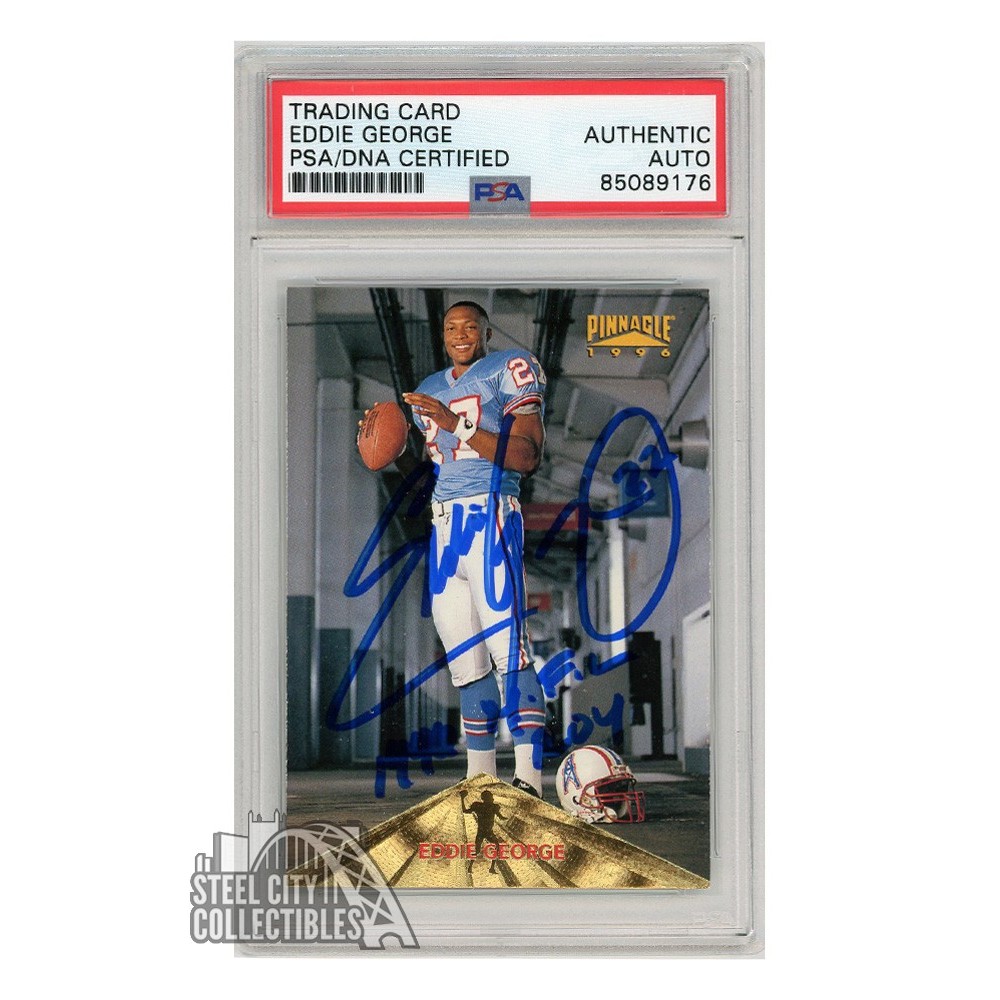 Eddie George Houston Oilers Signed 96 Donruss Rated Rookies BAS