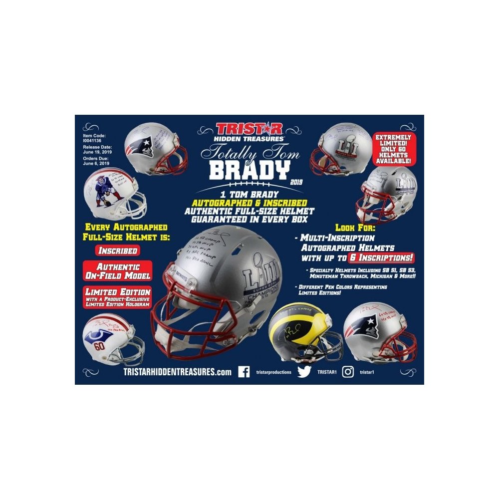 Tom Brady Rob Gronkowski Multi Autograph Helmet Authentic