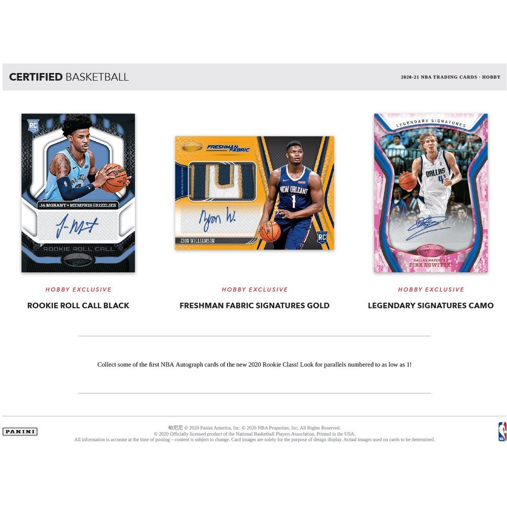 2020-21 Panini Certified Basketball Hobby Box