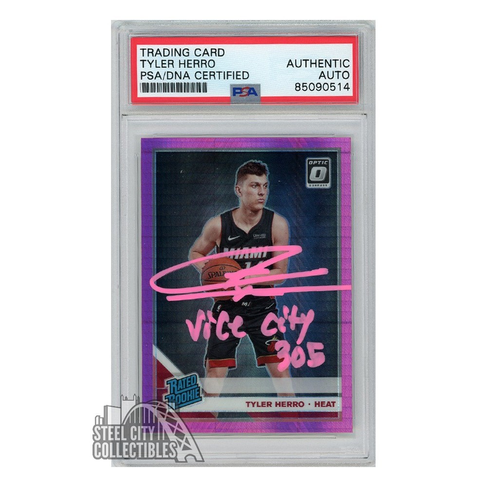 Tyler Herro 2019-20 Panini Donruss Optic Hyper Pink Autograph Rookie Card  