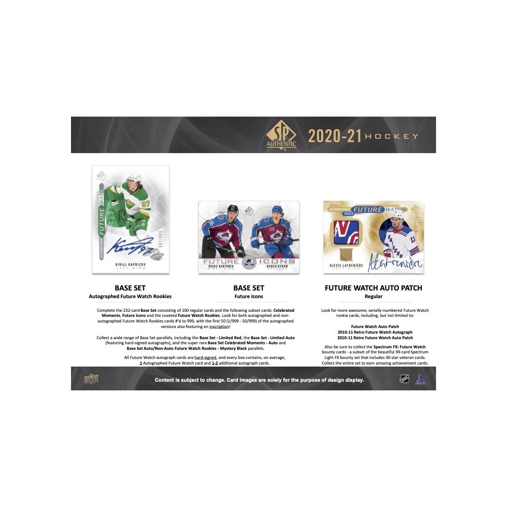 2020-21 SP Game Used Hockey Checklist, Hobby Box Info, Team Set Lists