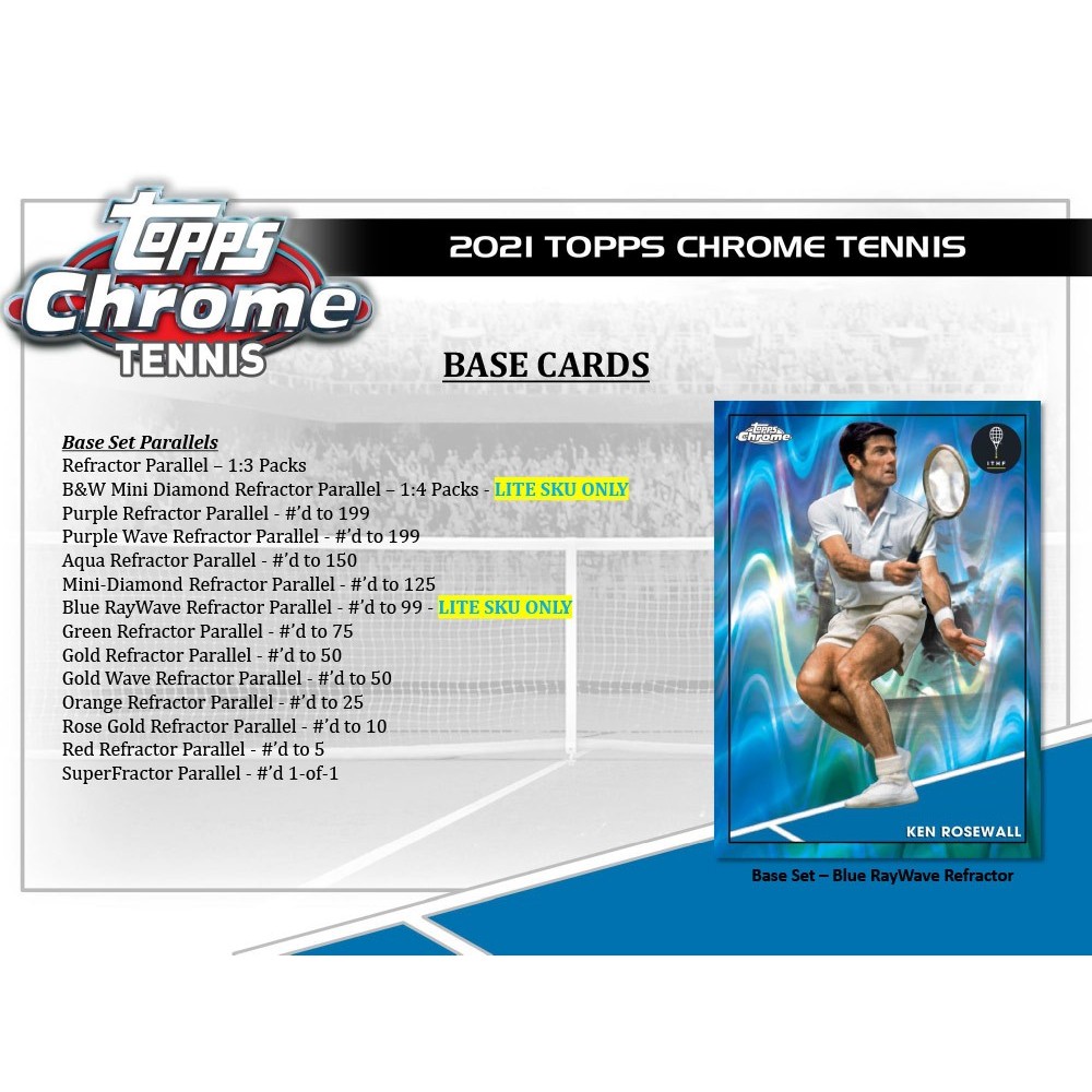 2021 Topps Chrome Tennis Hobby LITE Box | Steel City Collectibles