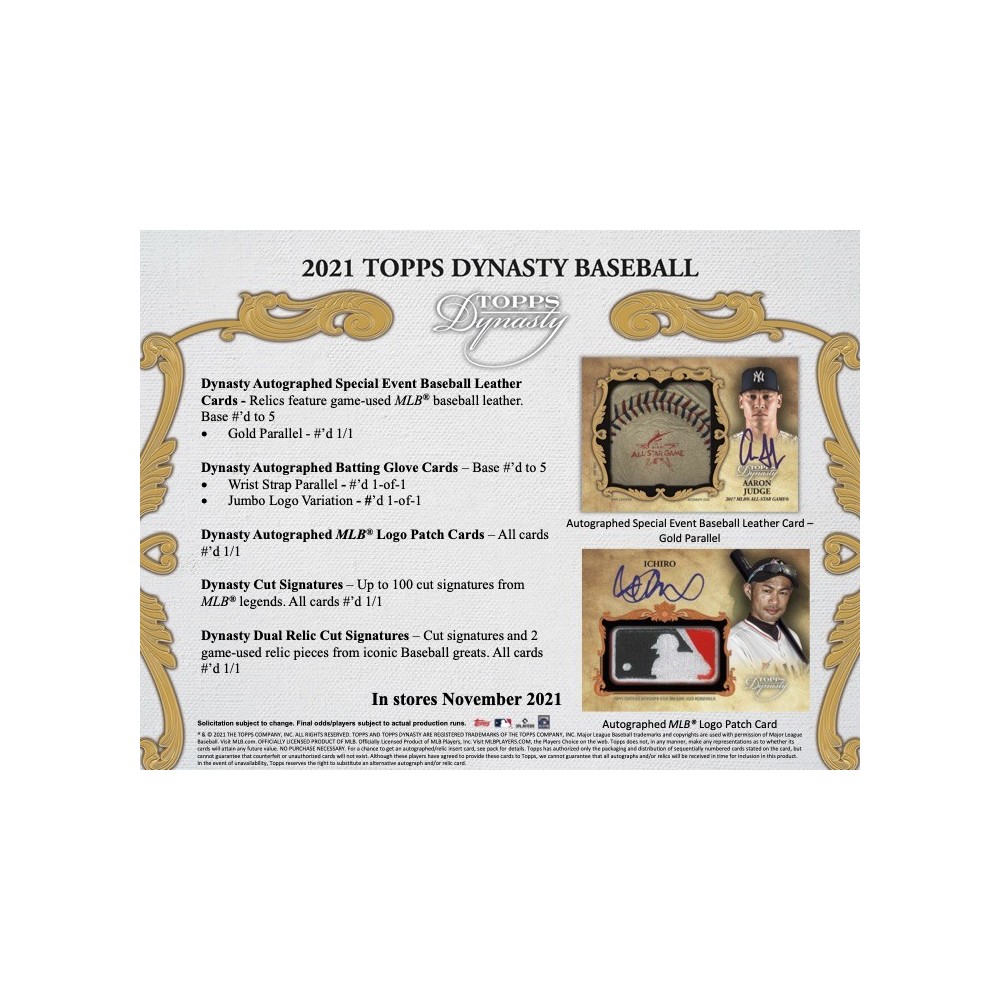 2021 Topps Dynasty Baseball Checklist, Hobby Box Info, Release Date