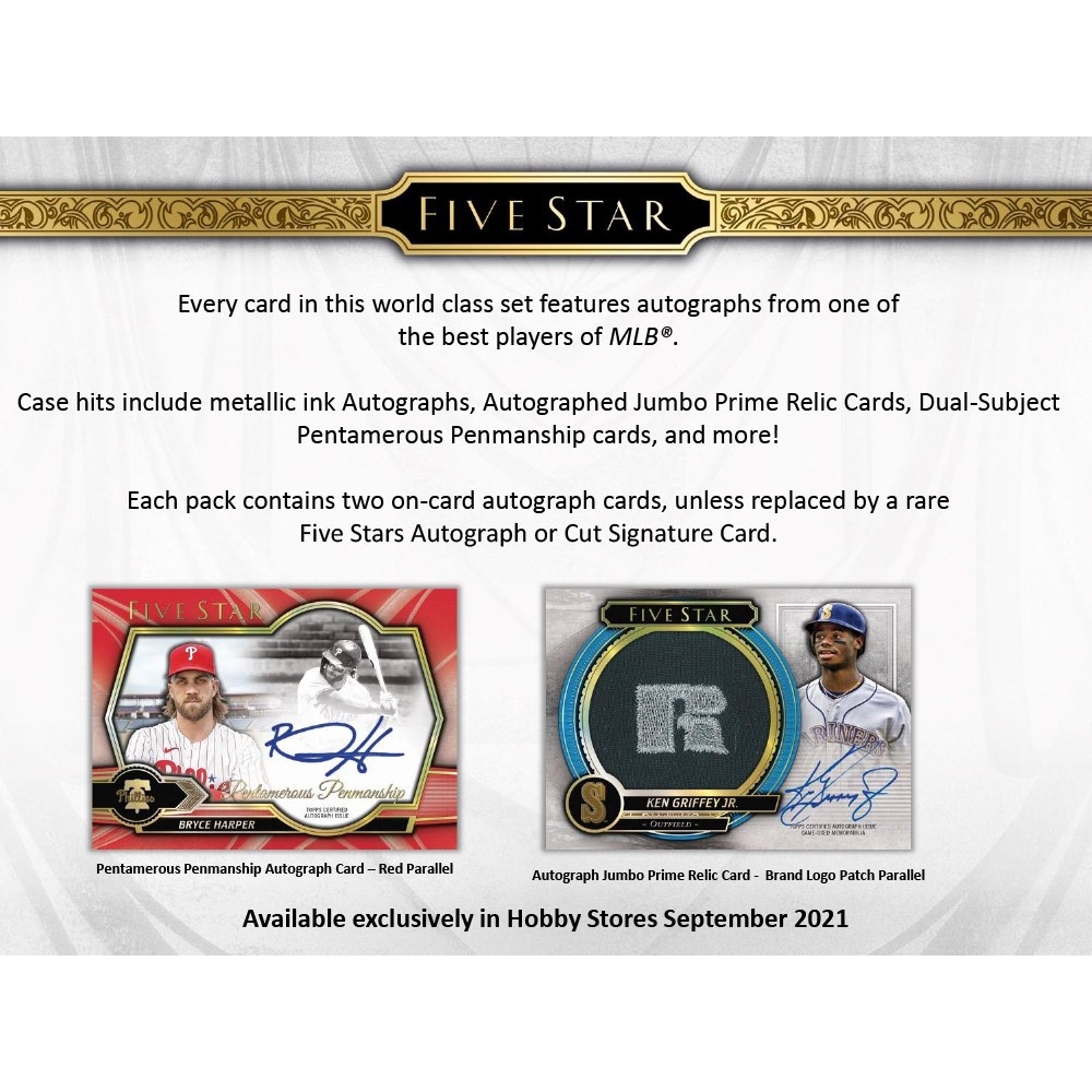 2021 Topps Five Star Baseball Hobby 8-Box Case