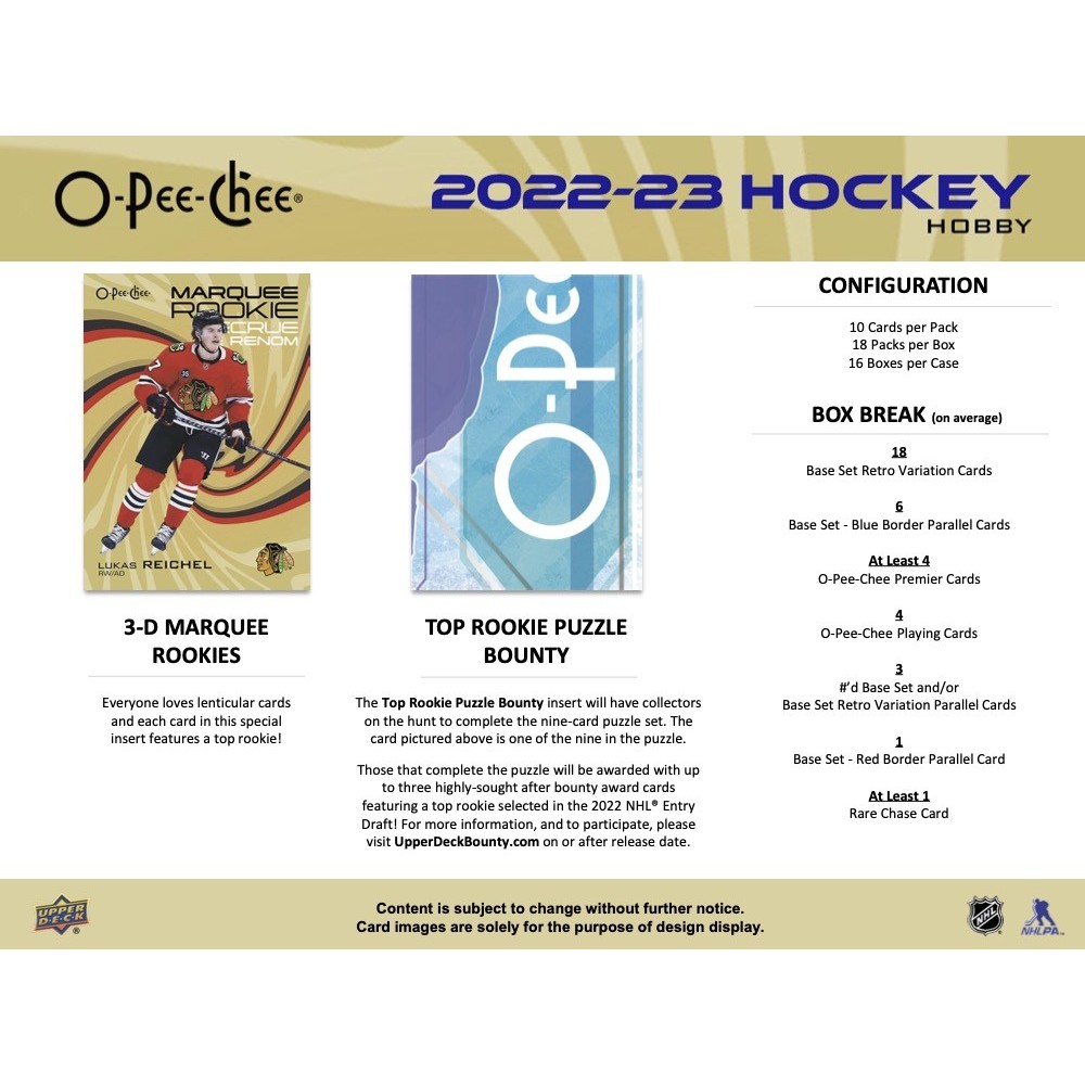 *New* 2022-23 Upper Deck O-Pee-Chee Hobby Hockey, Box