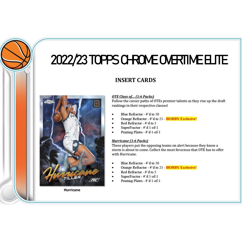 2022-23 Topps Chrome Overtime Elite Basketball Hobby Box - Canada Card World