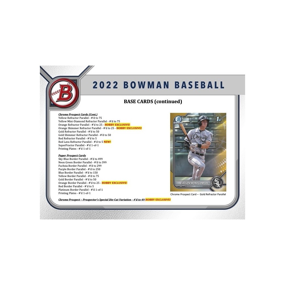 2022 Bowman Draft Baseball LITE Box - Card Exchange Sports