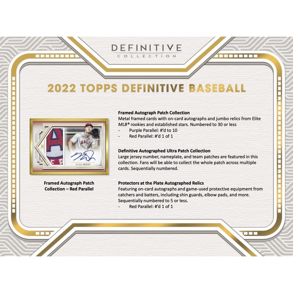 2021 Topps Definitive Collection Baseball Checklist, Team Set