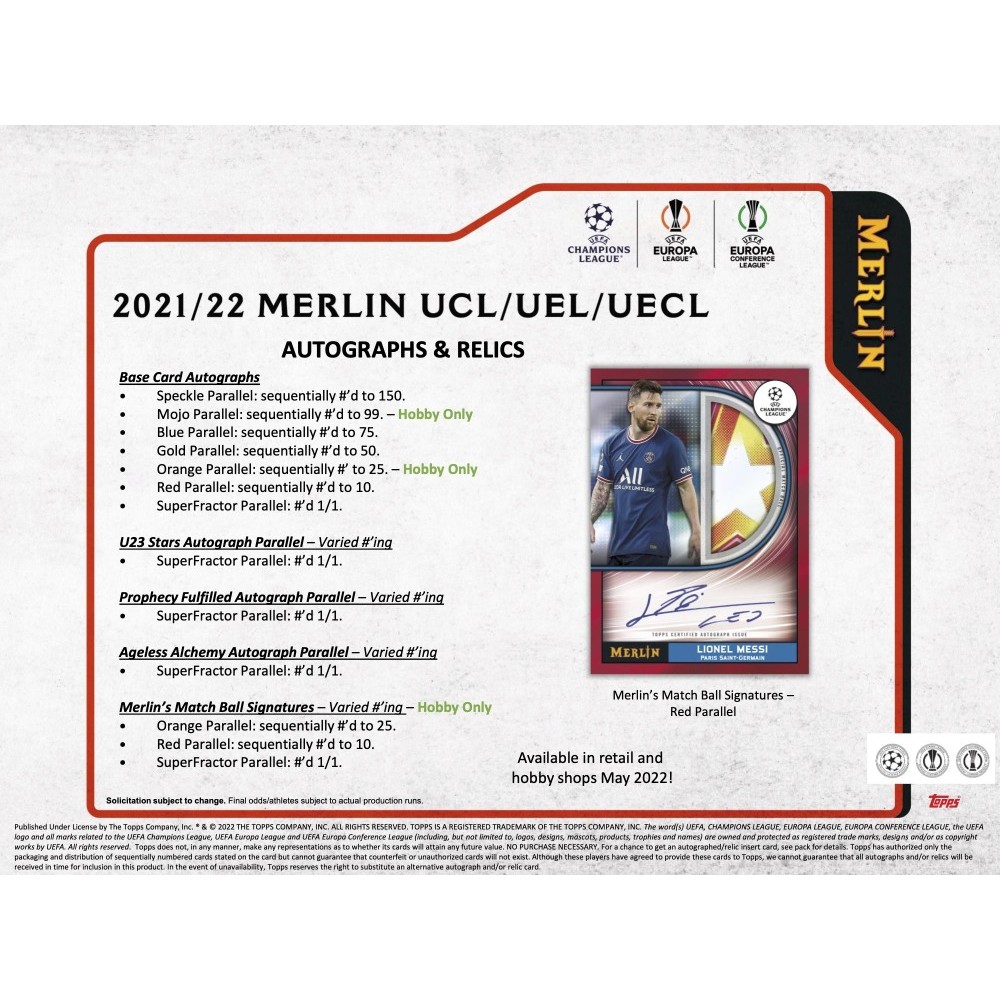 2021-22 Topps UEFA Champions League Merlin Chrome Soccer Hobby Box