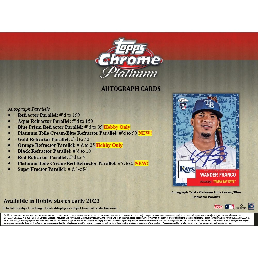  2022 Topps Chrome Platinum Anniversary Refractor Prism