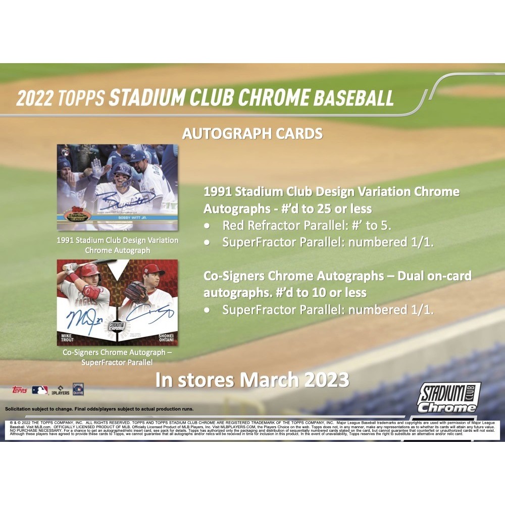 2022 Topps Stadium Club Chrome MLB Baseball Trading Cards Blaster Box 